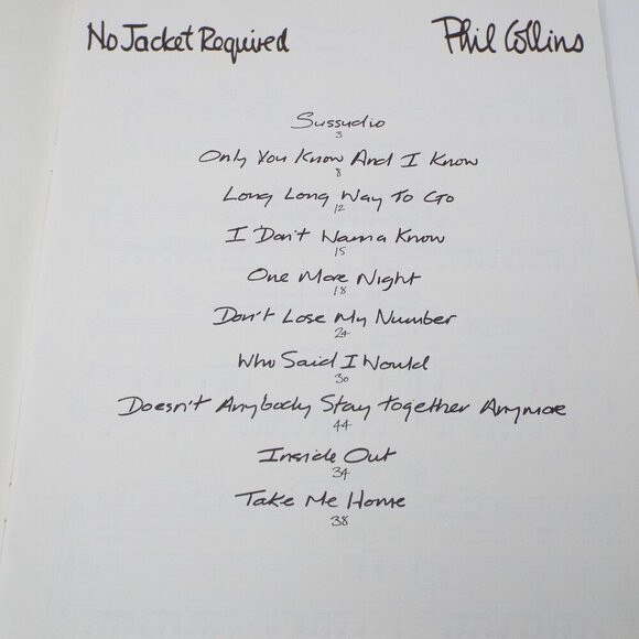 Phil Collins - No Jacket Required Music Book - Picture 4 of 5